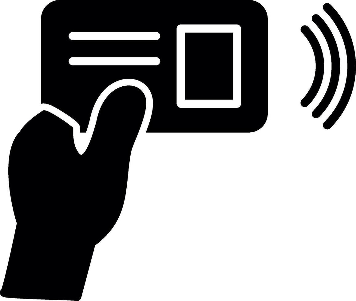 NFC Card Reader Terminal Glyph vector