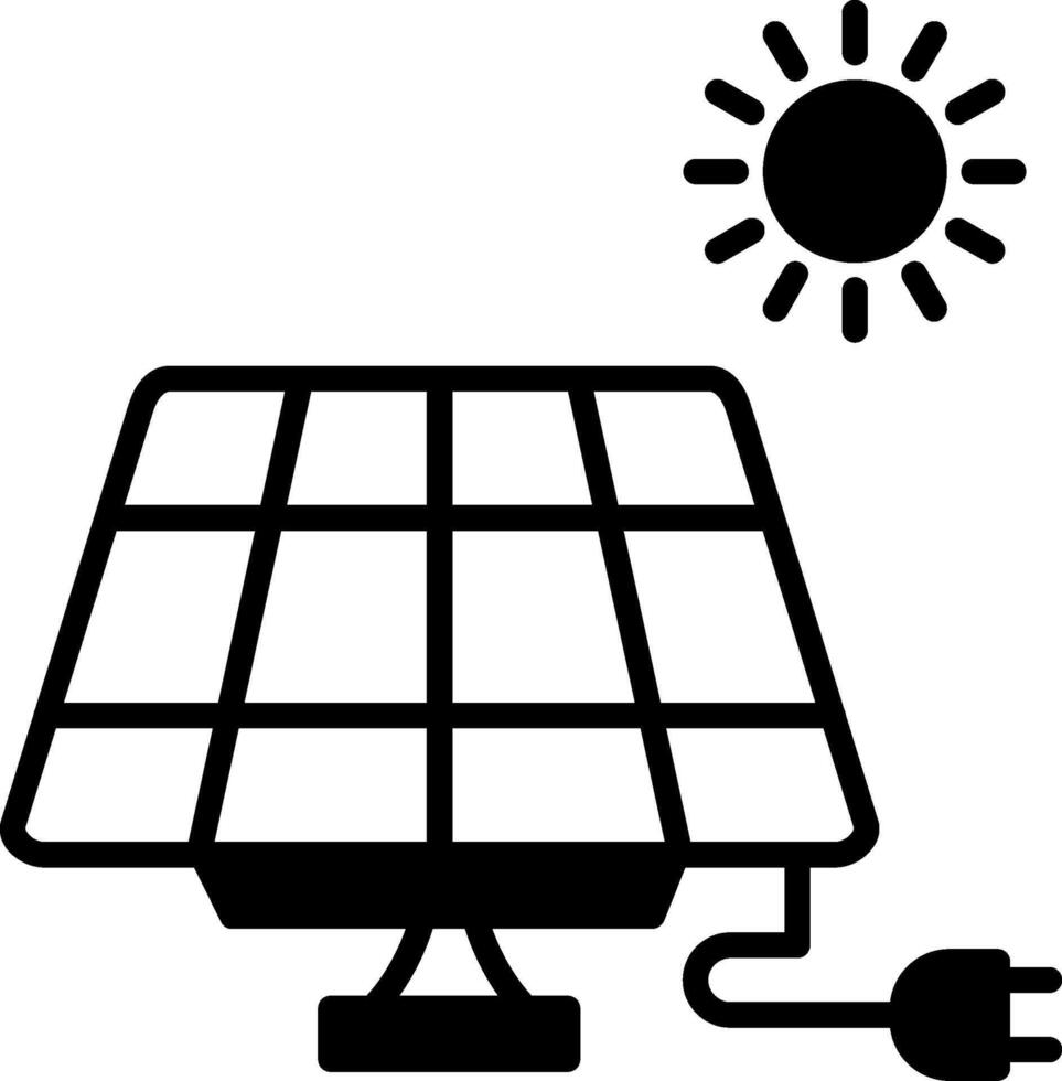 Eco Solar Panel Installation Glyph vector