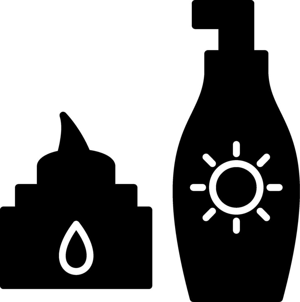 Cooling After Sun Lotion Glyph vector
