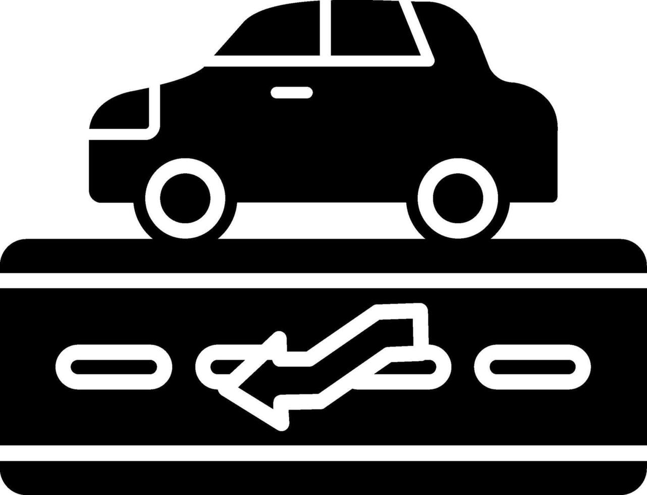 Lane Change Arrow Mark Glyph vector