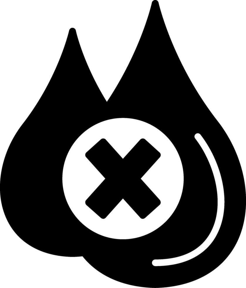A black and white drop with an x on it vector