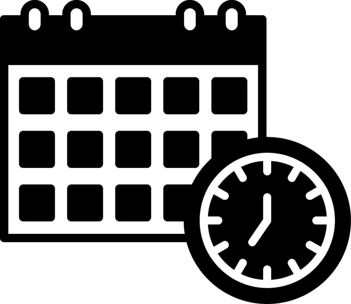 Interview Time Slot Schedule Glyph vector