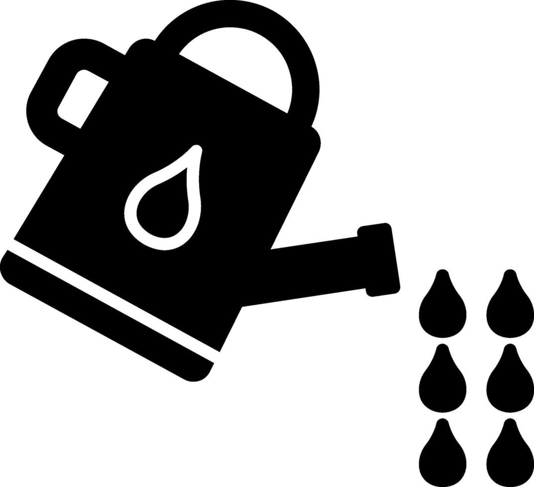 Garden Watering Can Icon Glyph vector