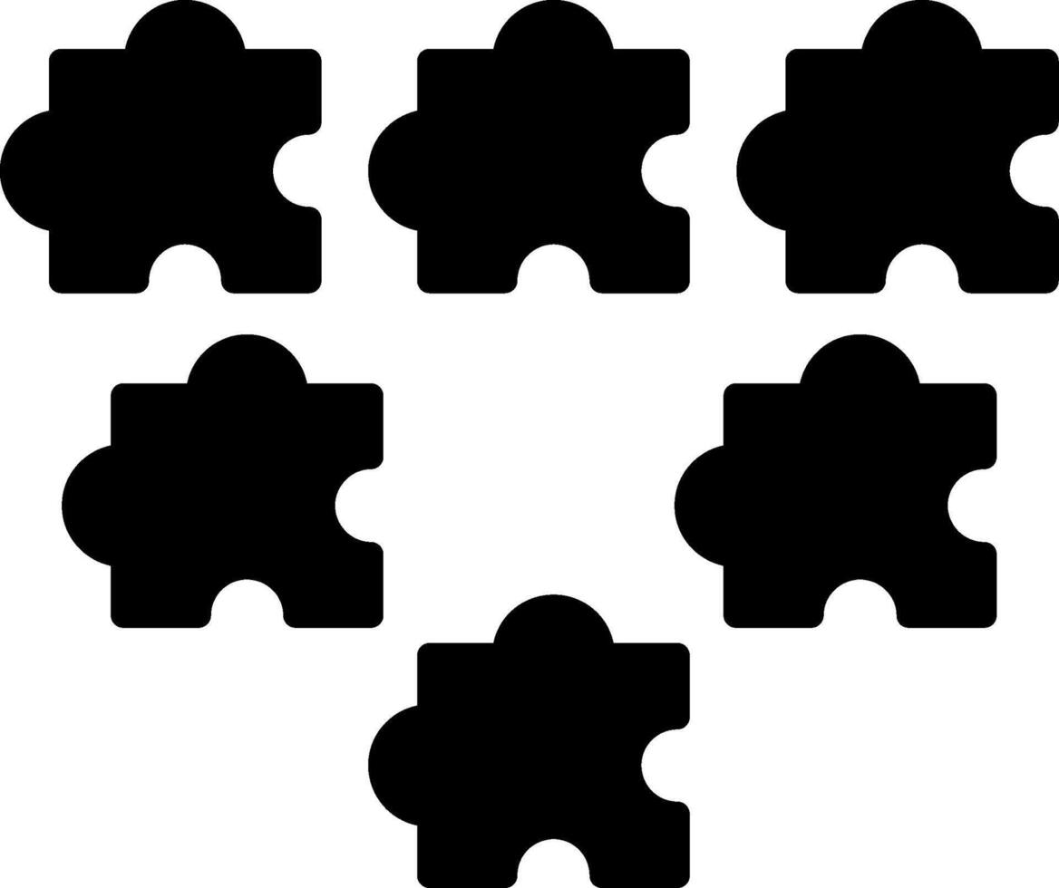 Job Fit Puzzle Pieces Glyph vector
