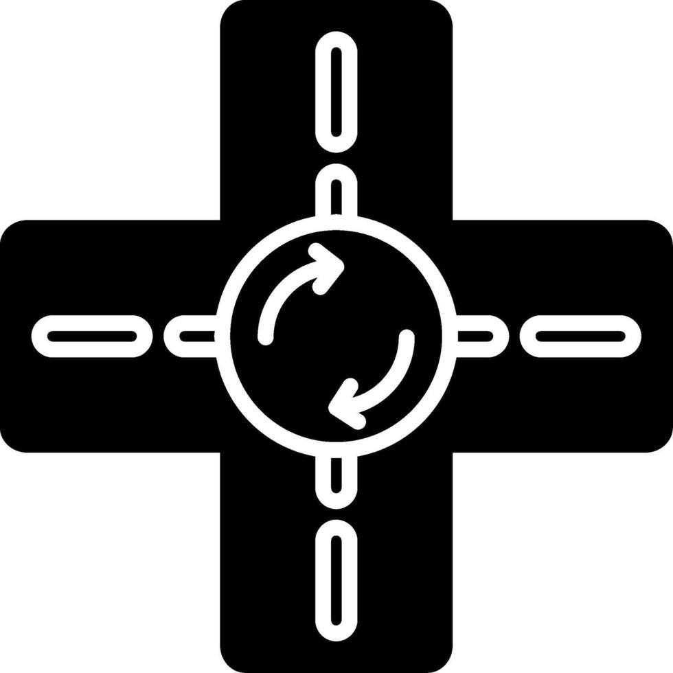 Road Roundabout Symbol Glyph vector