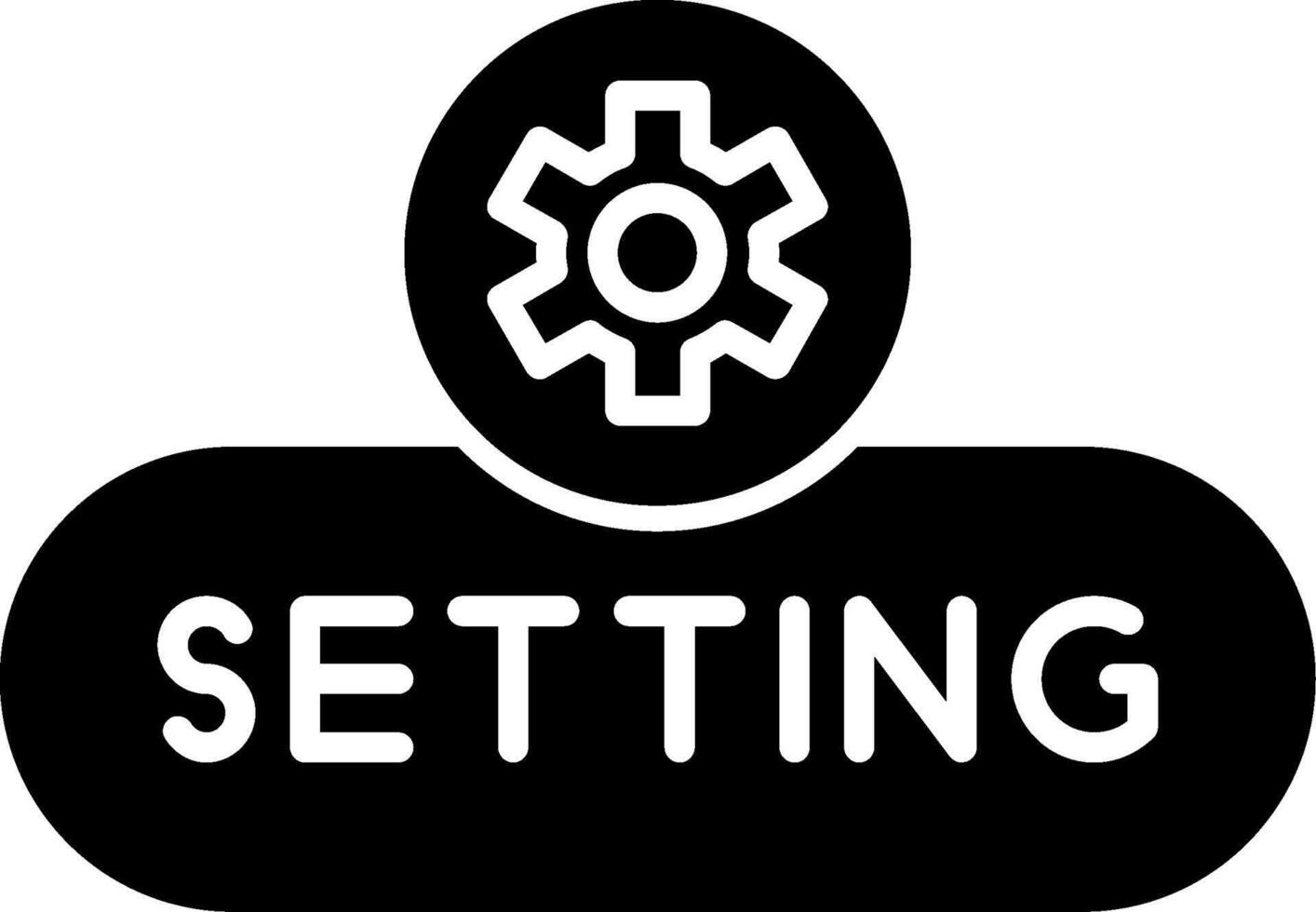 Open Settings Button Glyph vector