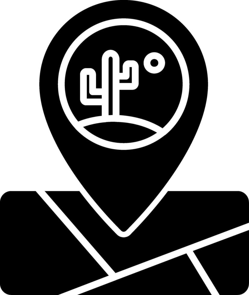 Desert Region Map Pin Glyph vector