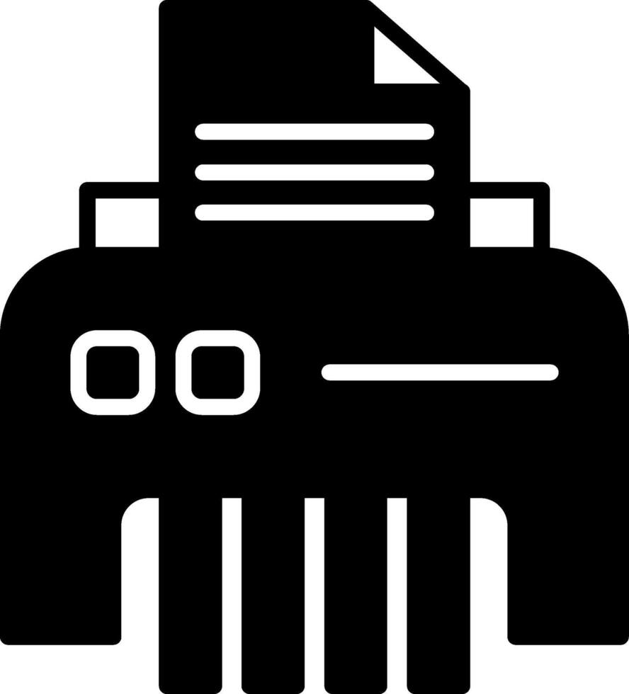 Office Paper Shredder Glyph vector