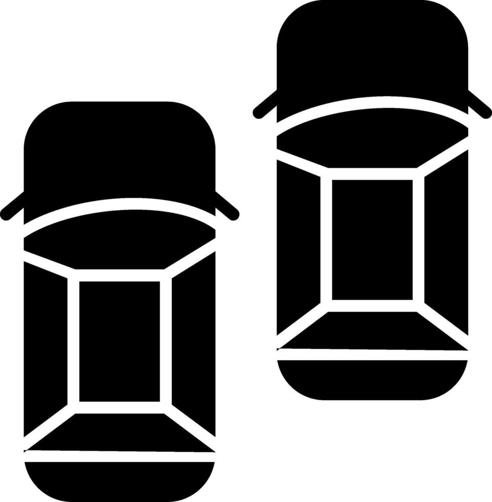 Vehicle Blind Spot Zone Glyph vector