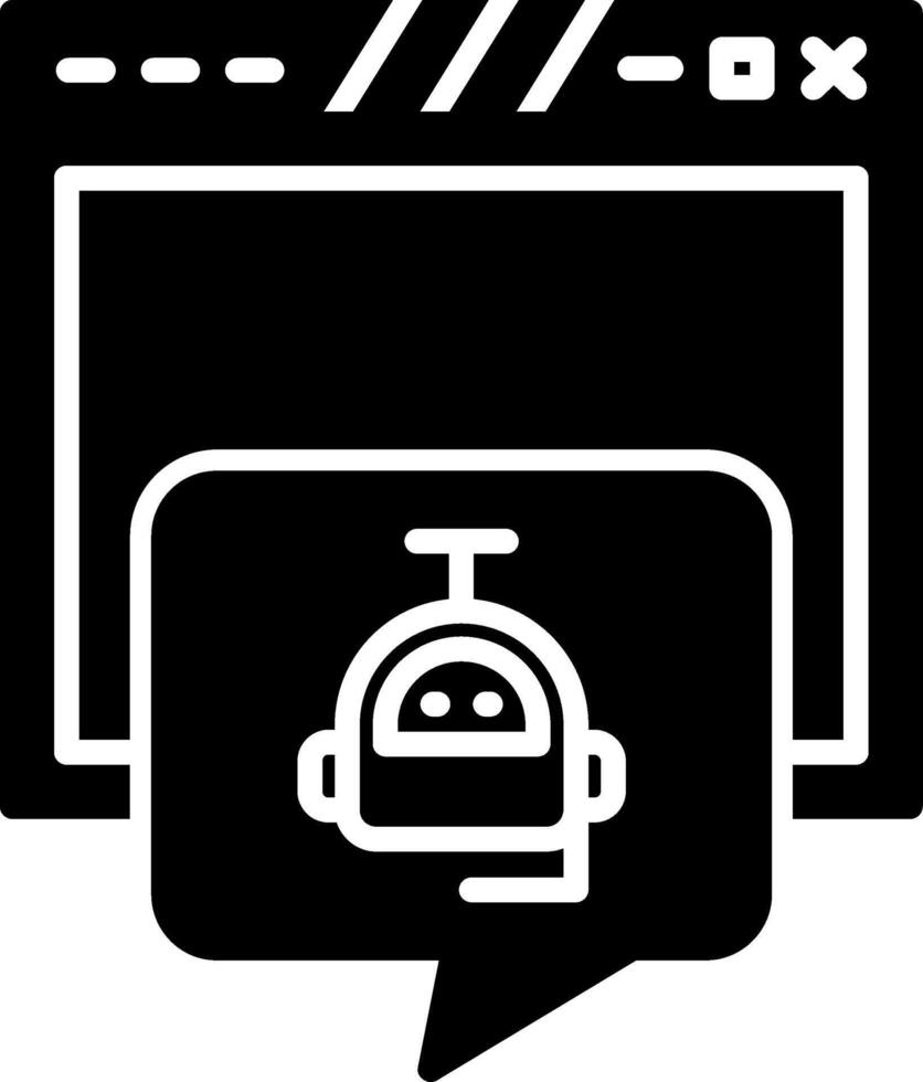 Automated Customer Service Chatbot Glyph vector