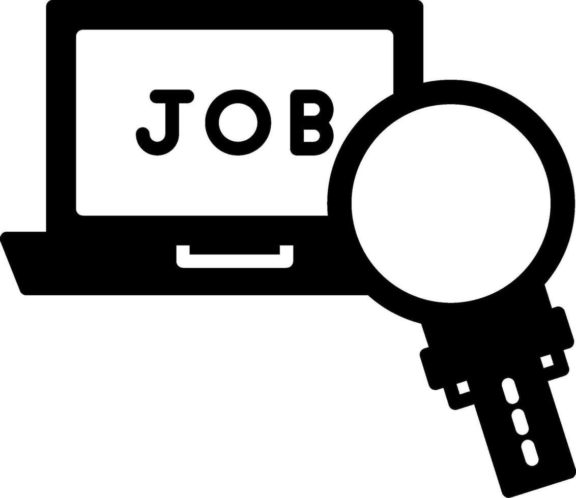 Digital Job Search Icon Glyph vector