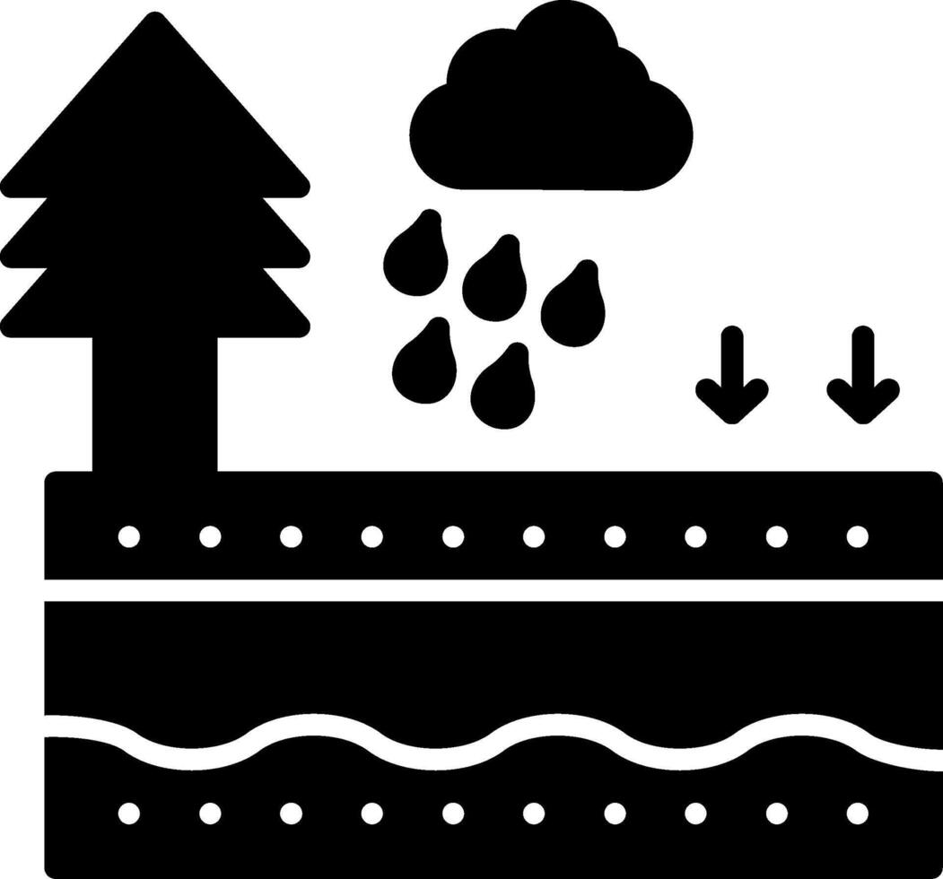 Groundwater Infiltration Icon Design Glyph vector
