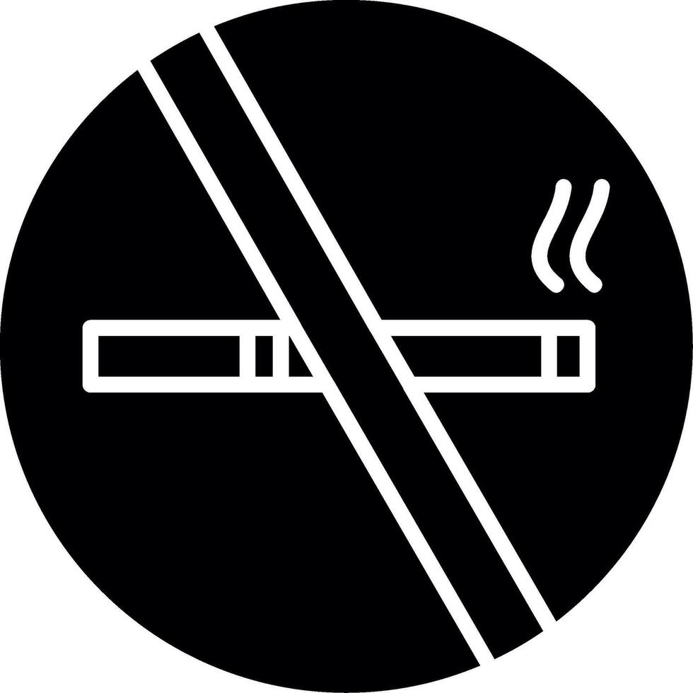 No Smoking Symbol Sign Glyph vector