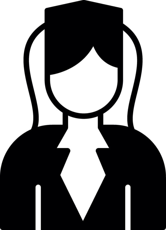 Professional Flight Attendant Glyph vector