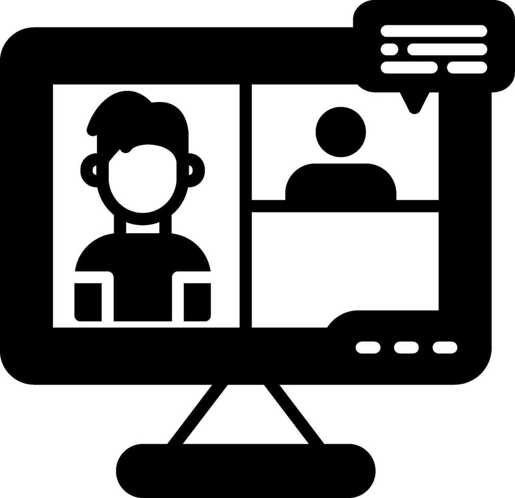 Virtual Freelancer Meeting Setup Glyph vector