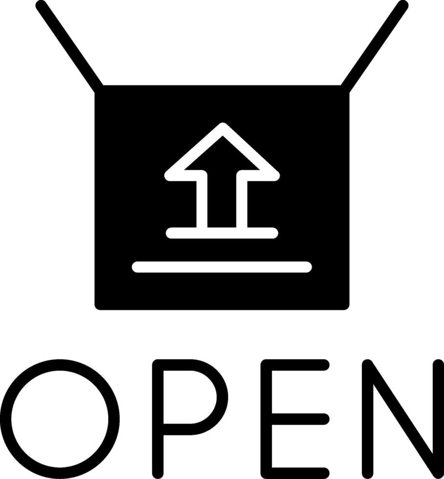 Business Now Open Sign Glyph vector