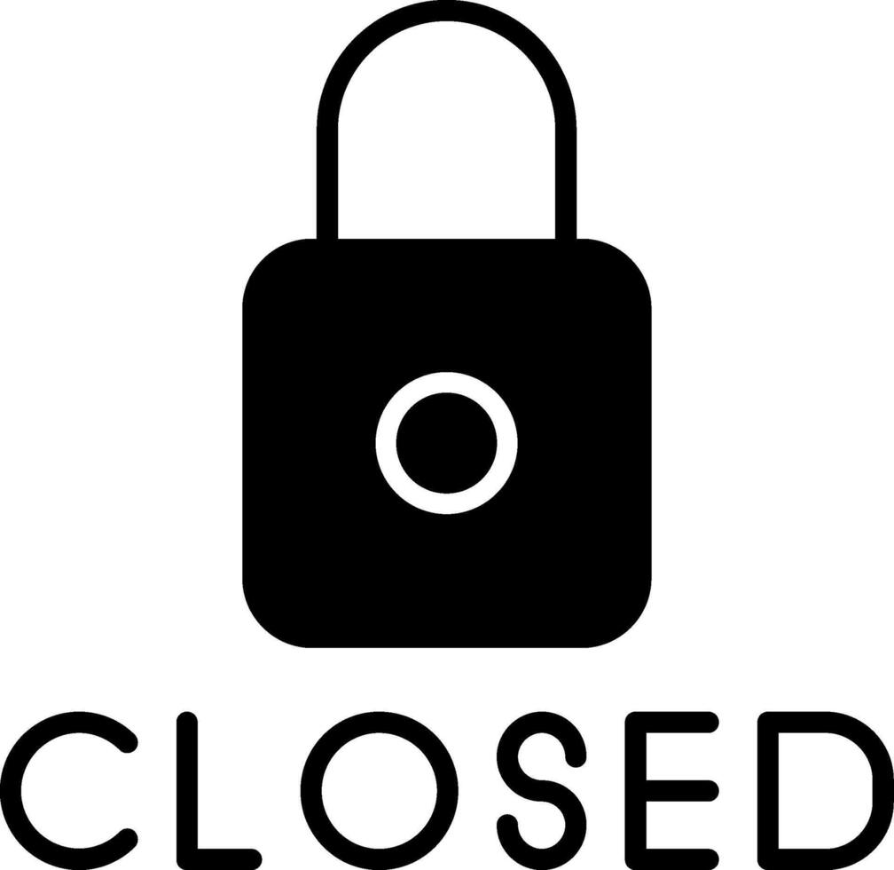 Store Temporarily Closed Sign Glyph vector
