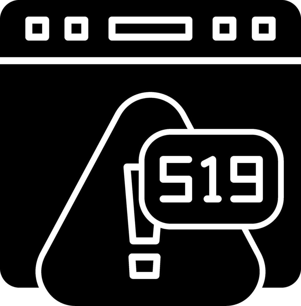 Error 519 Cloud Network Unavailable Glyph vector