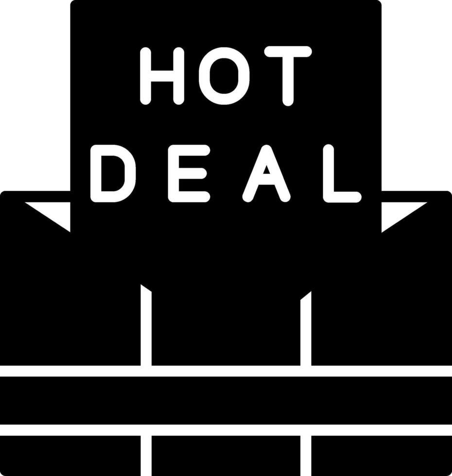 Hot Email Deals Promo Glyph vector