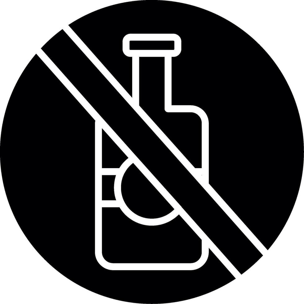 No Drinking Policy Notice Glyph vector