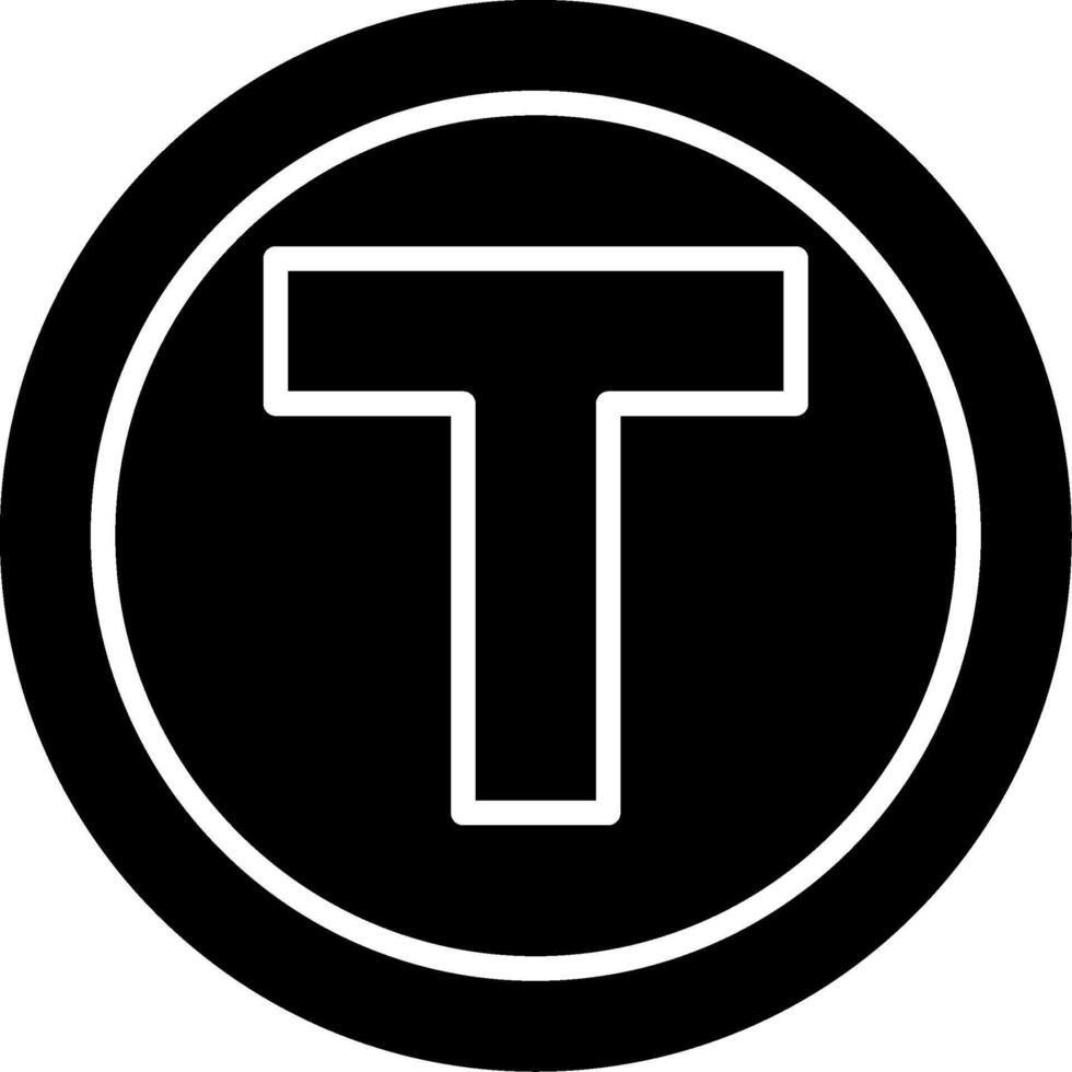 Roadway Dead End Marker Glyph vector
