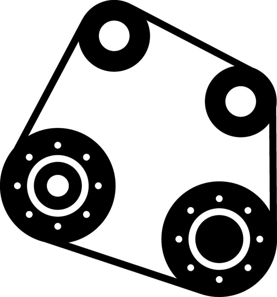 Engine Drive Belt Glyph vector