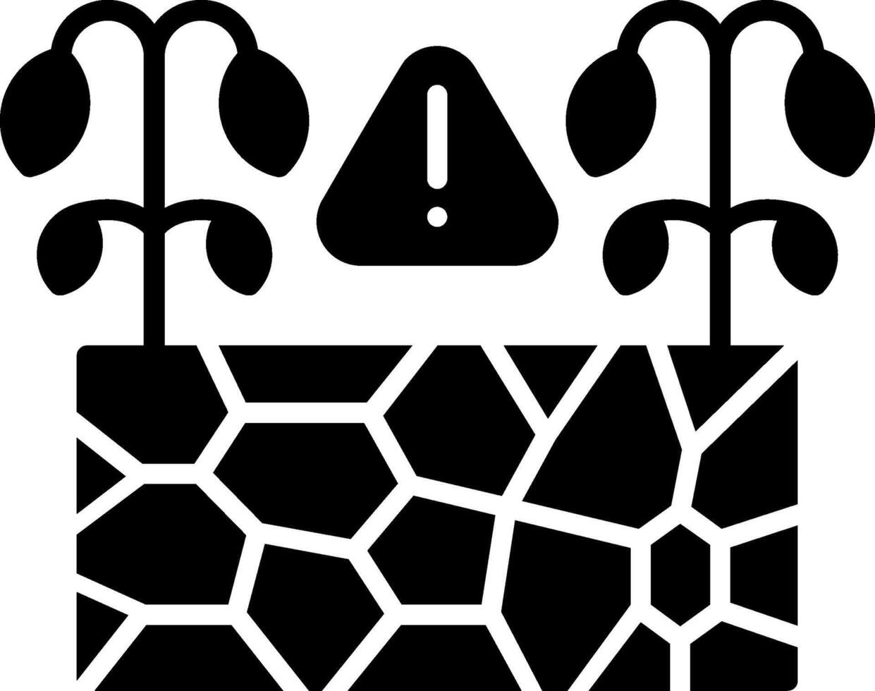 Agricultural Land Drought Condition Glyph vector