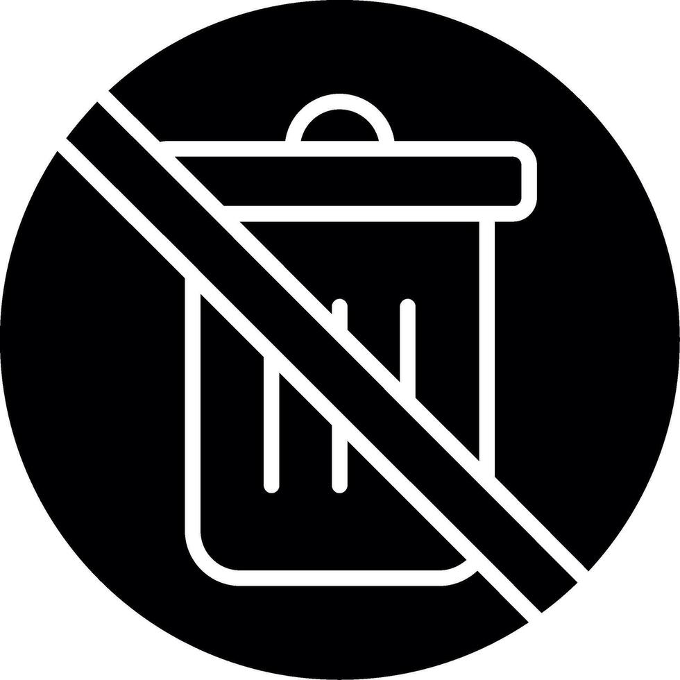 No Littering Warning Sign Glyph vector