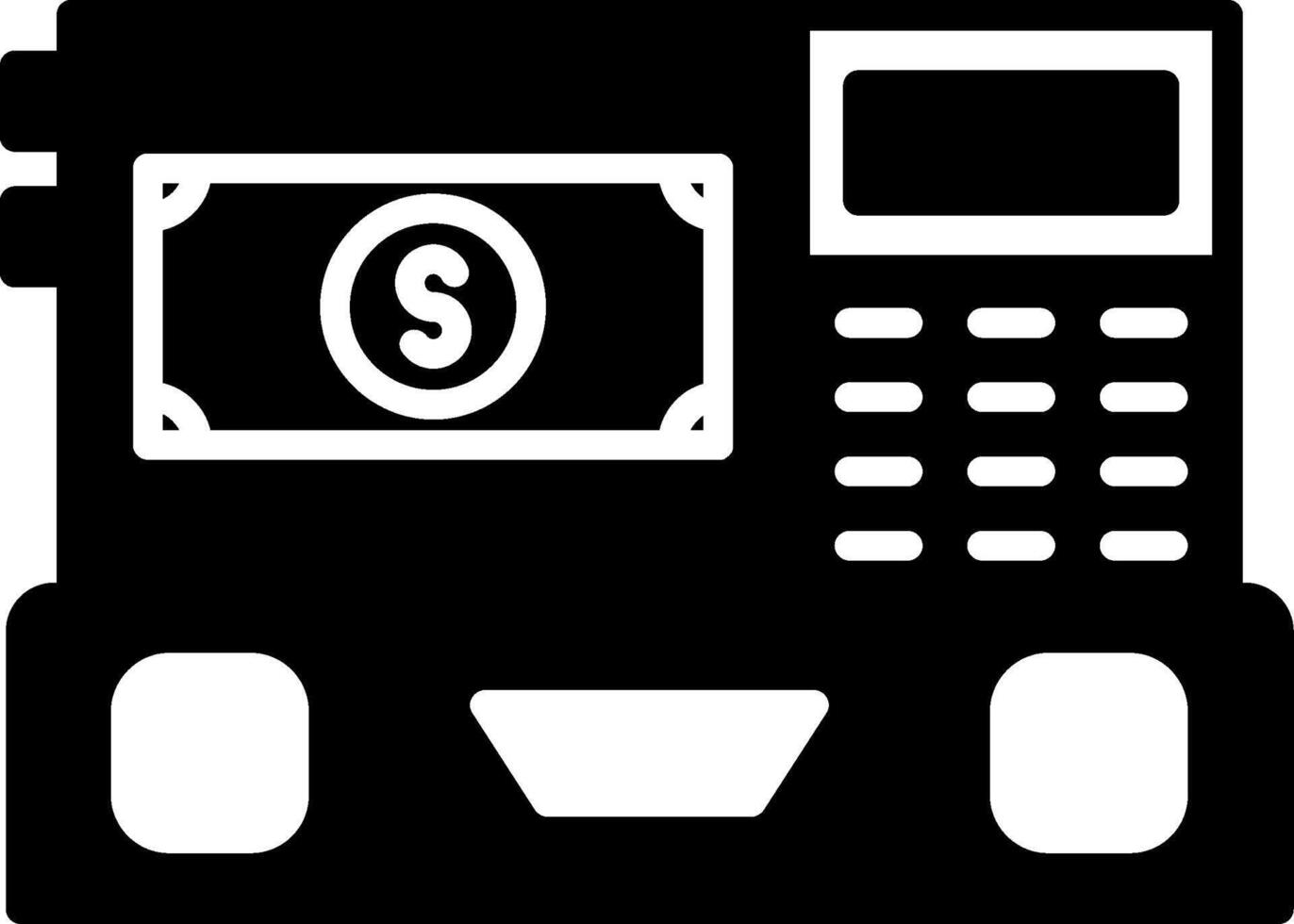 Cash Dispensing Machine Kiosk Glyph vector