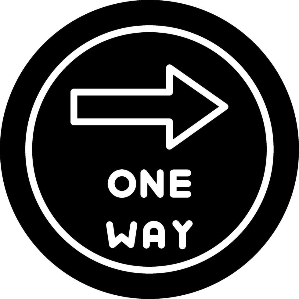 One Way Direction Arrow Glyph vector