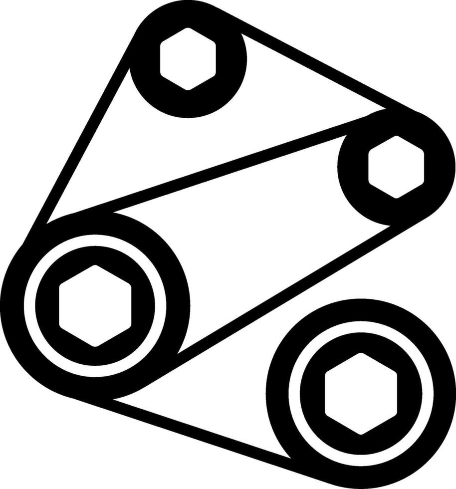 Multi Rib Serpentine Belt Glyph vector