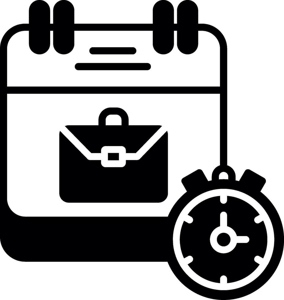 Flexible Daily Work Schedule Glyph vector