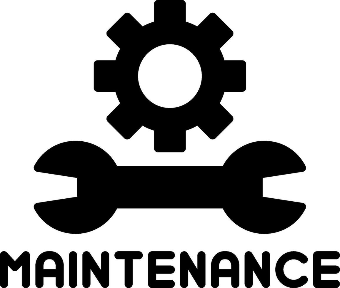 Routine Maintenance Notification Glyph vector