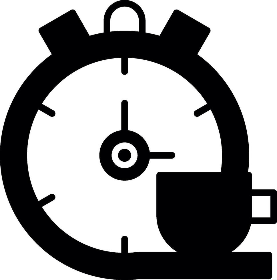 Automated Work Break Timer Glyph vector
