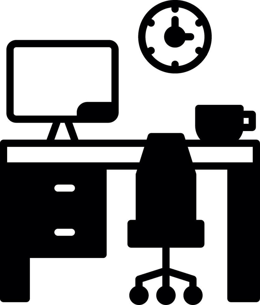Efficient Home Workspace Setup Glyph vector