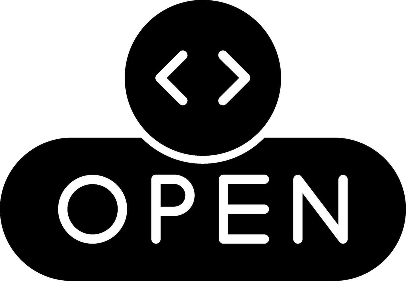 Open File Button Glyph vector