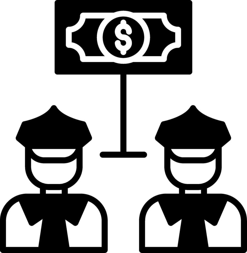 Peer to Peer Lending Network Glyph vector