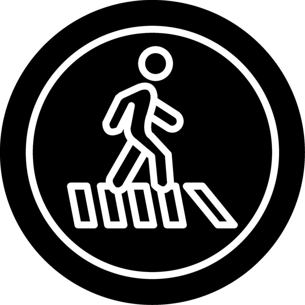 Pedestrian Walkway Crossing Glyph vector