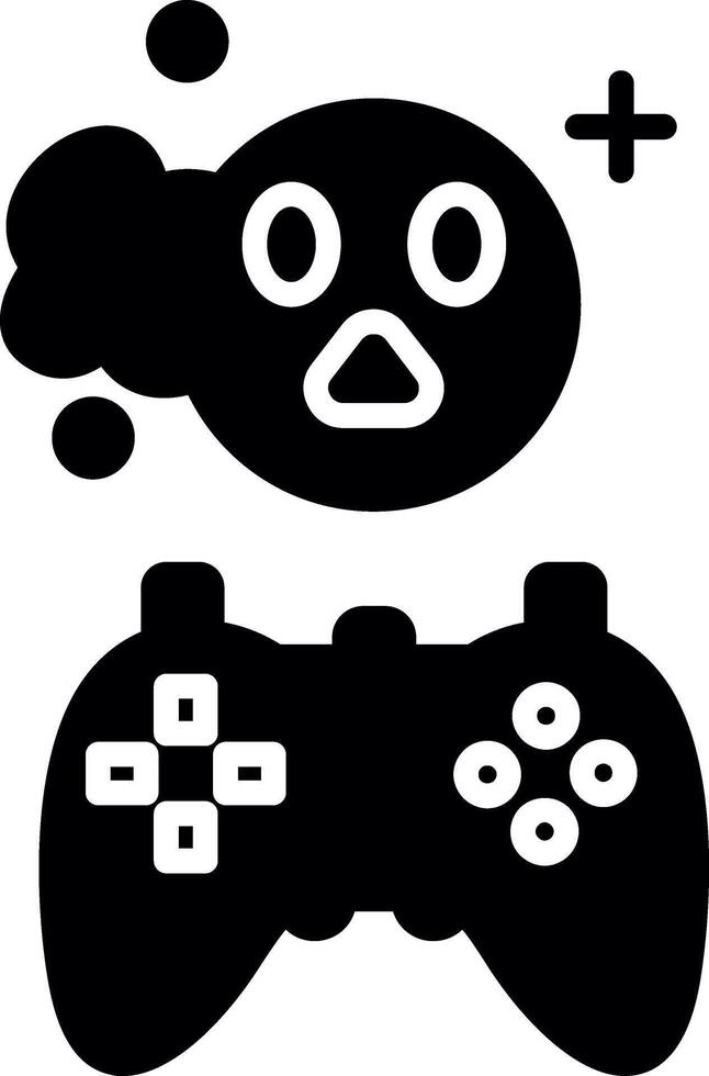 Playable Game Character Glyph vector