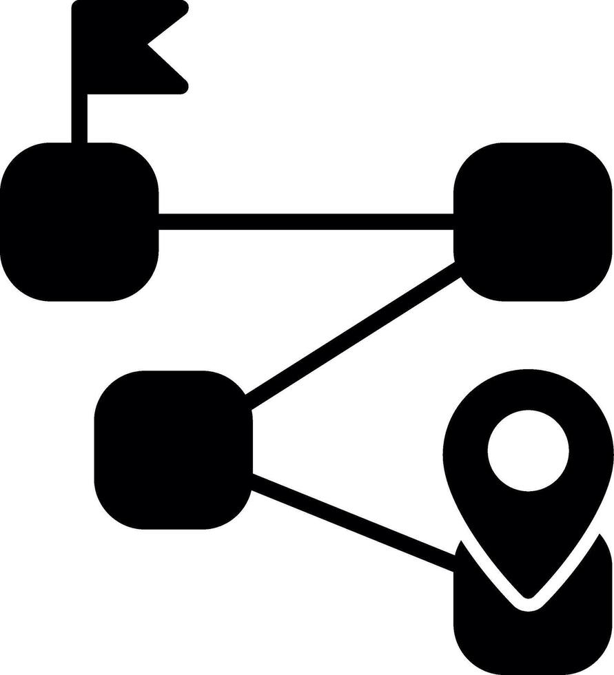 Trip Route Planning Tool Glyph vector