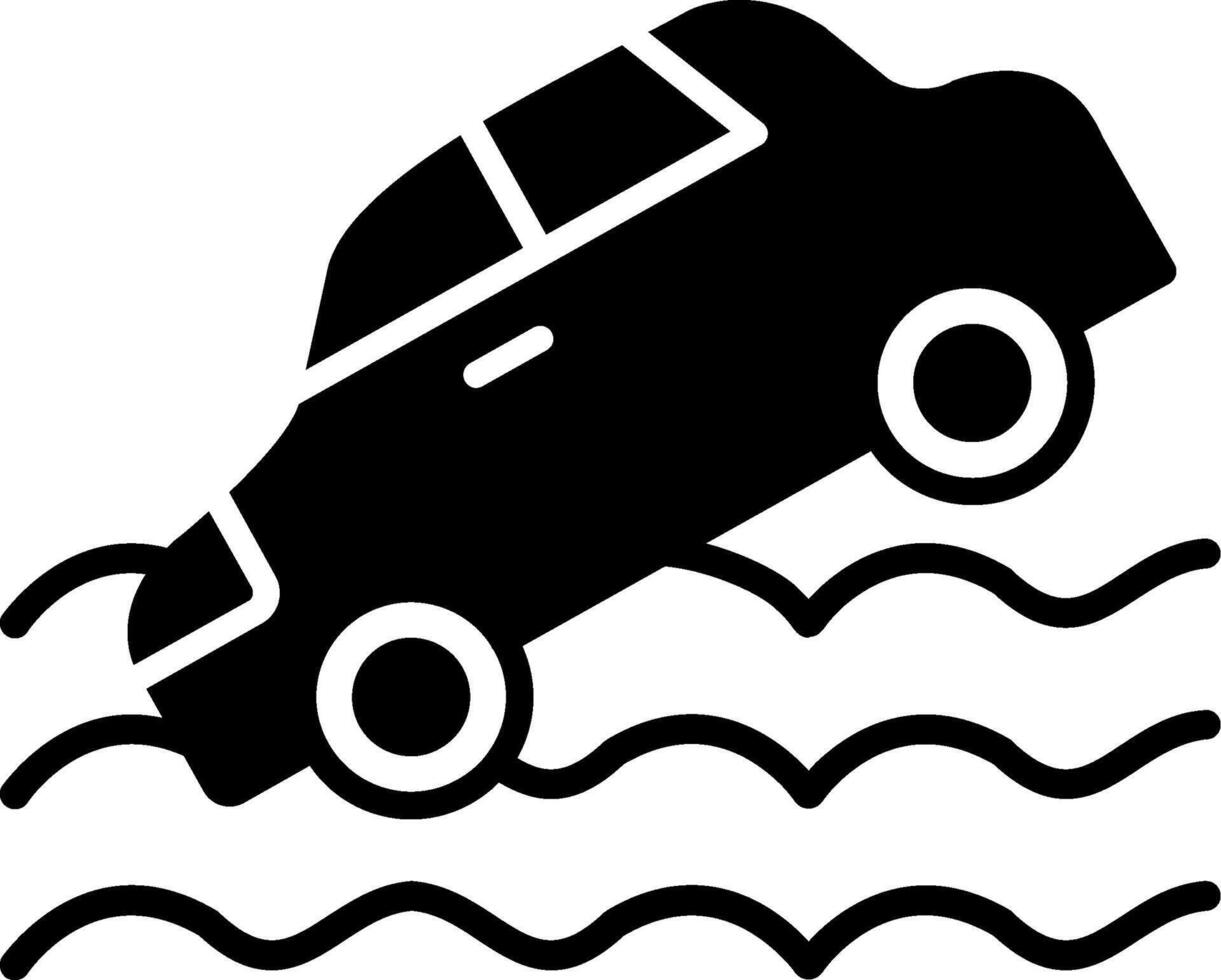 Wet Weather Driving Conditions Glyph vector