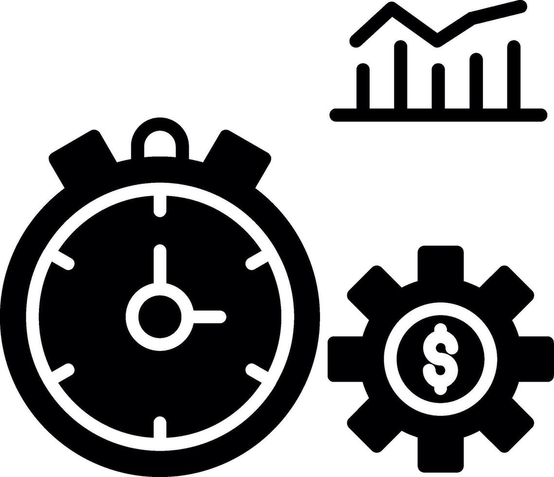 Time Boxed Productivity Timer App Glyph vector