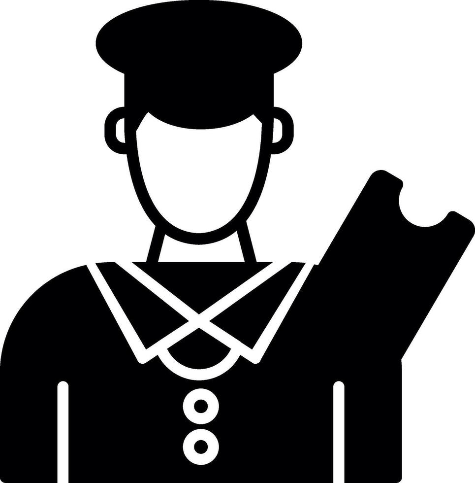 Official Subway Ticket Inspector Glyph vector