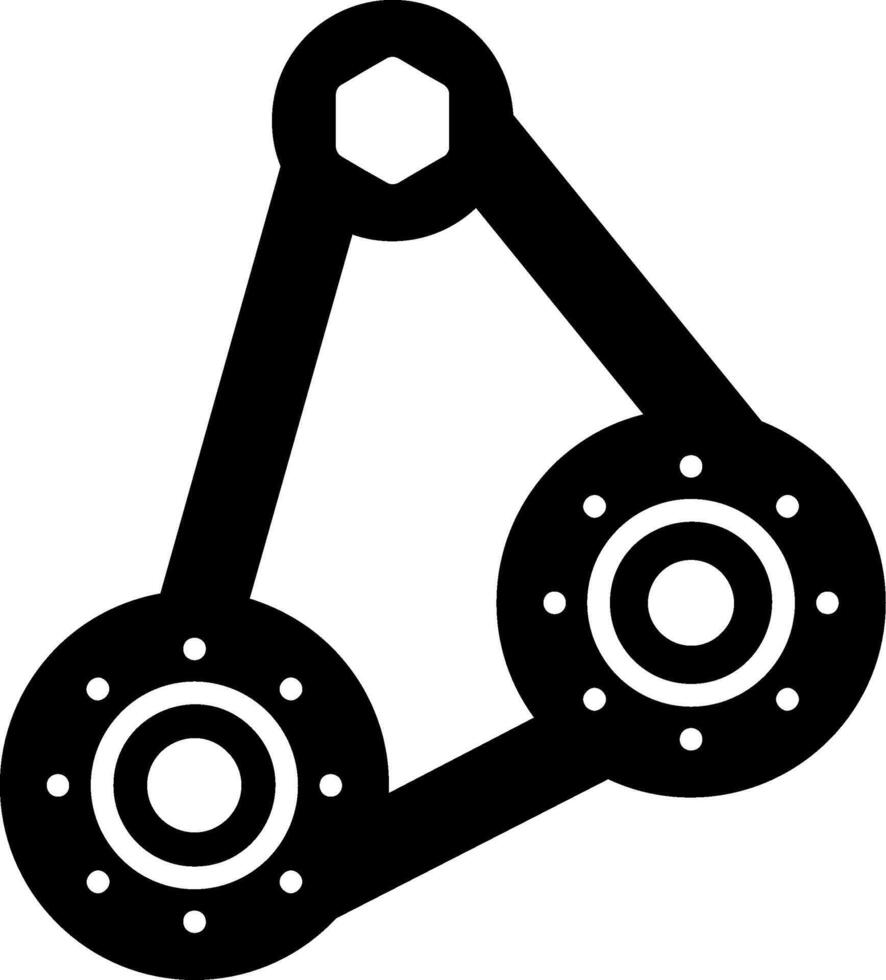 Rubber Timing Belt Glyph vector