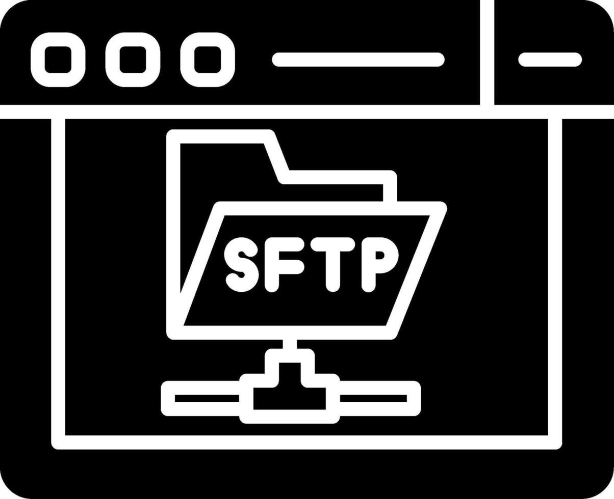 SFTP Secure Transfer Protocol Glyph vector