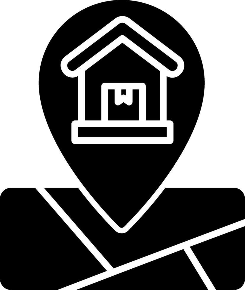 Logistics Warehouse Location Glyph vector