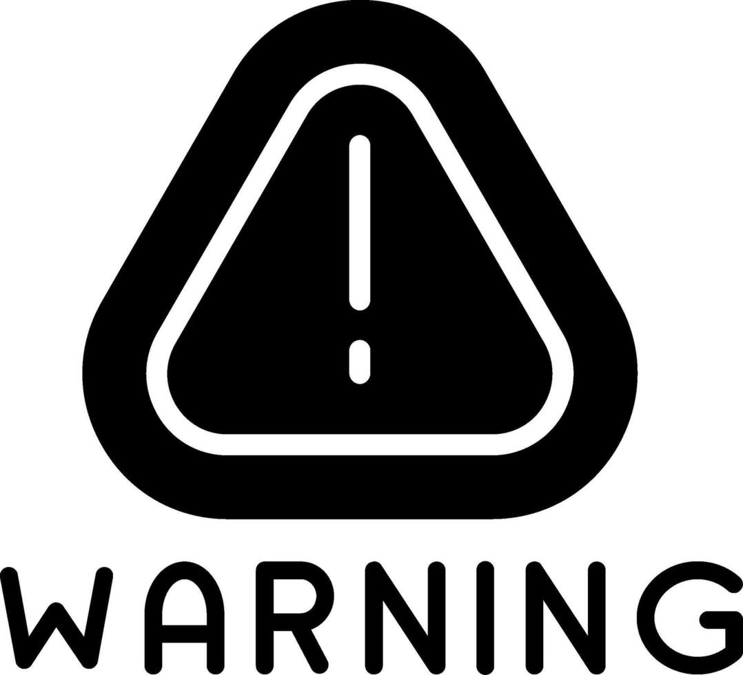 Warning Sign Notification Glyph vector