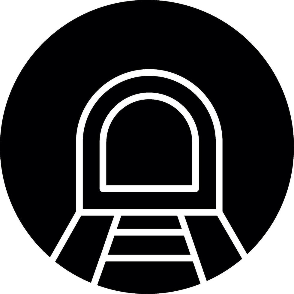 Enclosed Subway Tunnel Passage Glyph vector