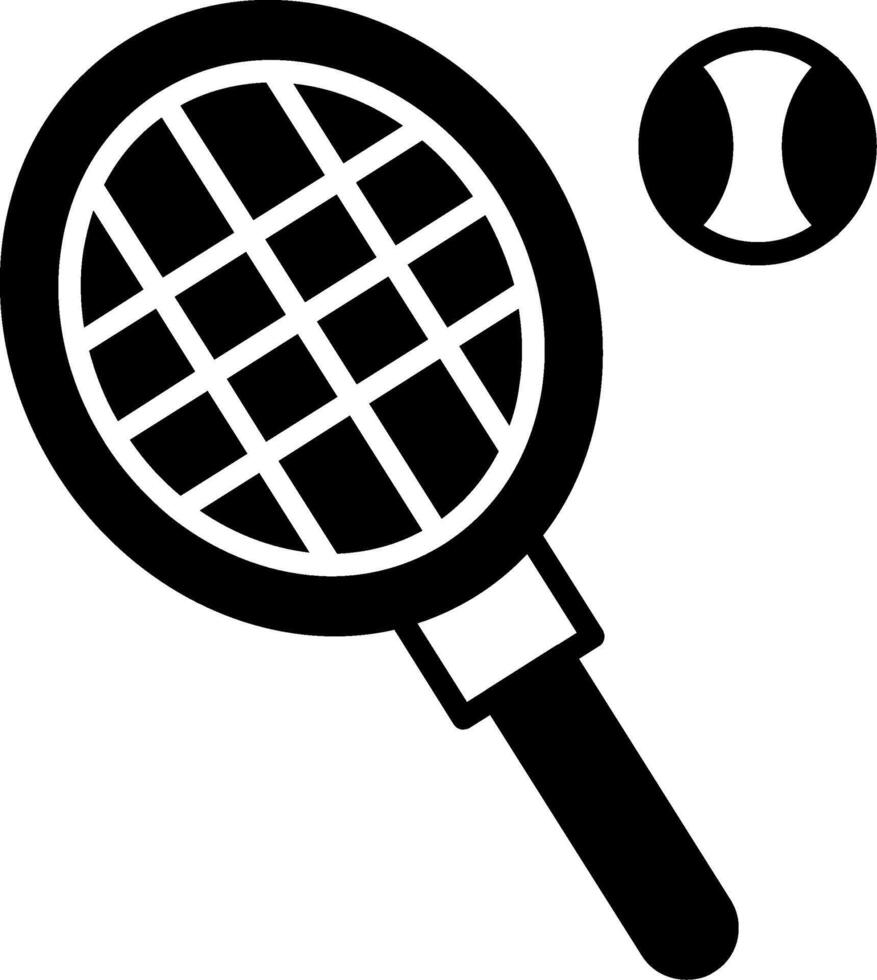 Strung Tennis Racket Glyph vector