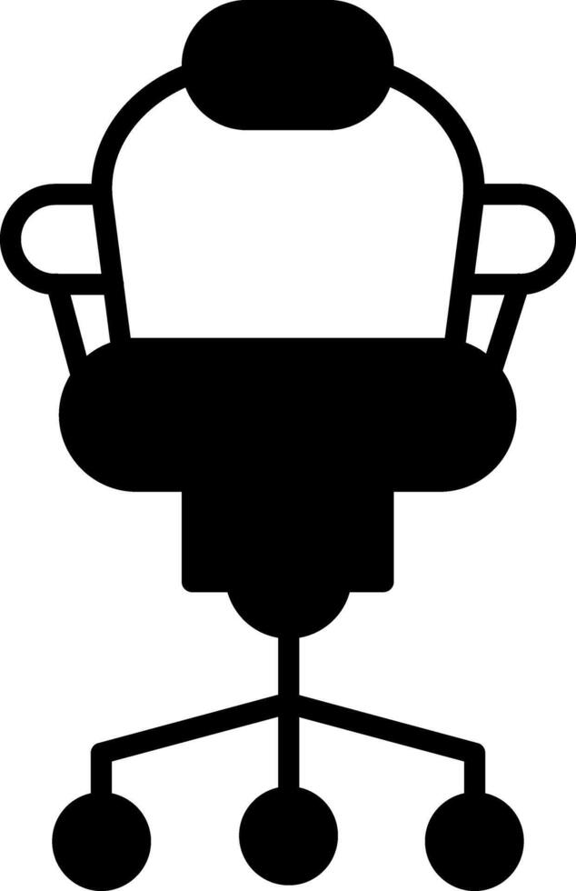 Orthopedic Ergonomic Desk Chair Glyph vector